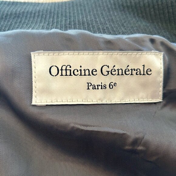 Officine Générale Mens Suede Bomber Jacket, Blue/Gray, Like New, Size Large - Picture 13 of 14
